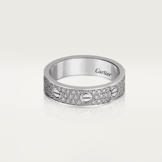 [Triumph Jewelry]LOVE RING 4mm-wide full-diamond ring silver
