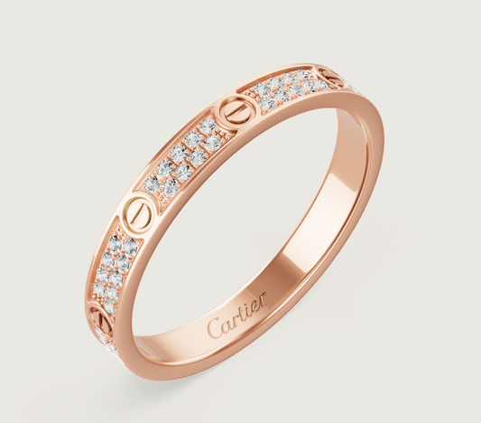 [Triumph Jewelry]LOVE RING 2.6mm-wide full-diamond ring Rose Gold