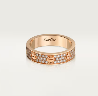 [Triumph Jewelry]LOVE RING 4mm-wide full-diamond ring Rose Gold
