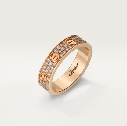 [Triumph Jewelry]LOVE RING 4mm-wide full-diamond ring Rose Gold