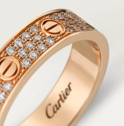 [Triumph Jewelry]LOVE RING 4mm-wide full-diamond ring Rose Gold