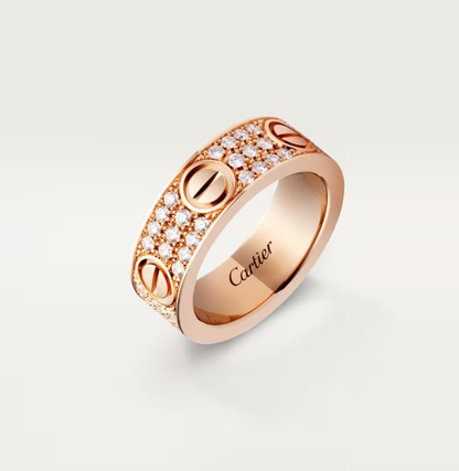 [Triumph Jewelry]LOVE RING 6.5mm-wide full-diamond ring Rose Gold
