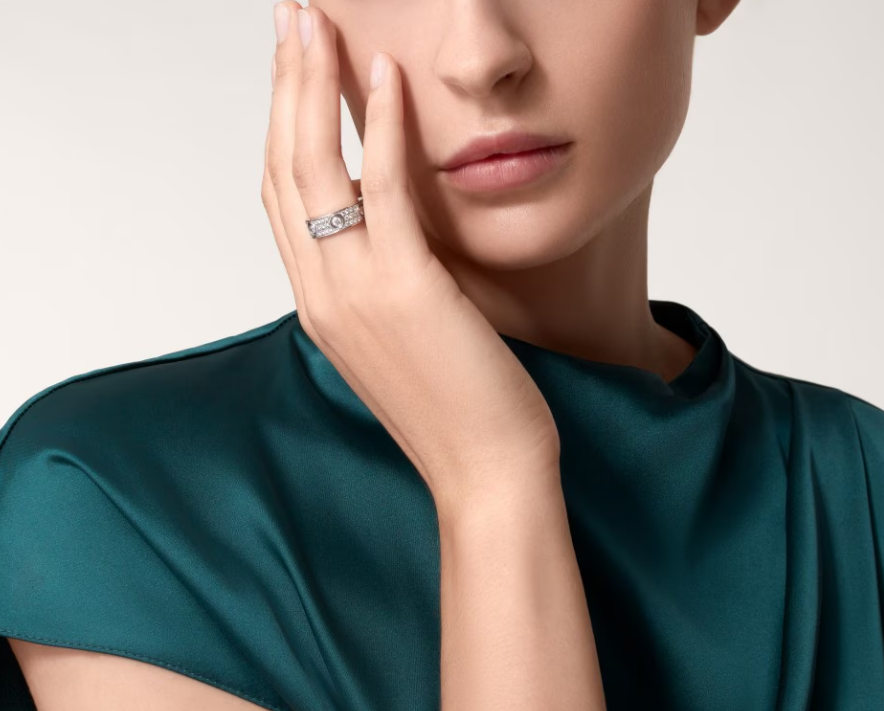 [Triumph Jewelry]LOVE RING 6.5MM Full Diamond, 6 Major Diamonds Silver