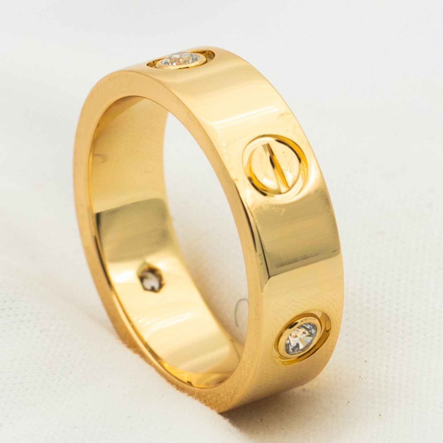 [Triumph Jewelry]LOVE RING 5.5MM 3 DIAMONDS PINK GOLD