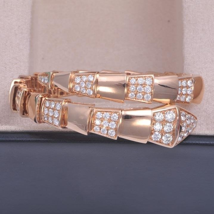 [Triumph Jewelry]SERPENTI WIDE BRACELET PINK GOLD DIAMOND