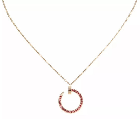[Triumph Jewelry]JUSTE NECKLACE GOLD RED DIAMONDS