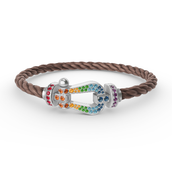 [Triumph Jewelry]FORC LARGE HORSESHOE  COLORED DIAMOND BRACELET SILVER