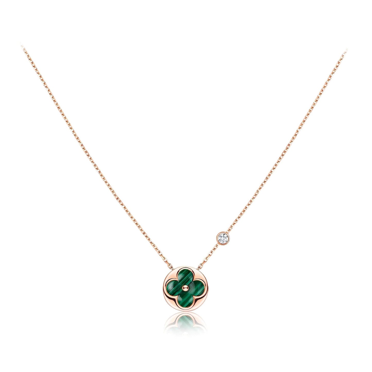 [Triumph Jewelry]SUN PEDANT PINK GOLD 1 DIAMOND NECKLACE