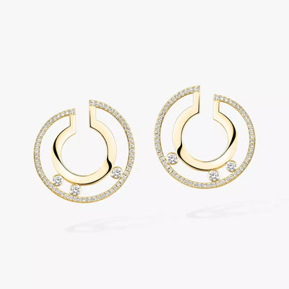 [Triumph Jewelry]Move Romane Small Diamond Hoop Earrings