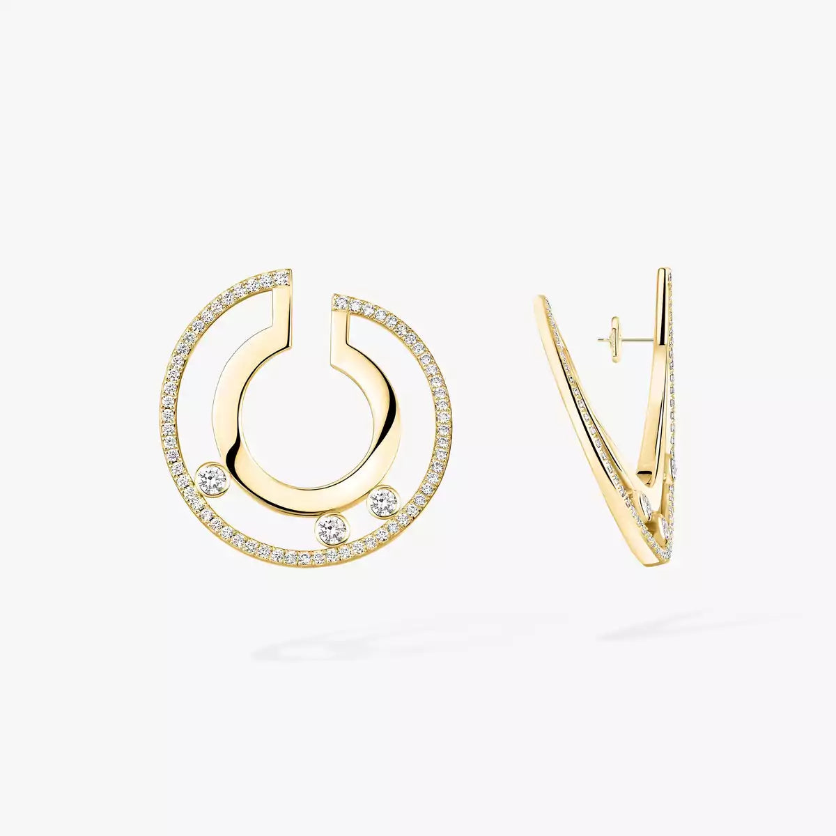 [Triumph Jewelry]Move Romane Small Diamond Hoop Earrings