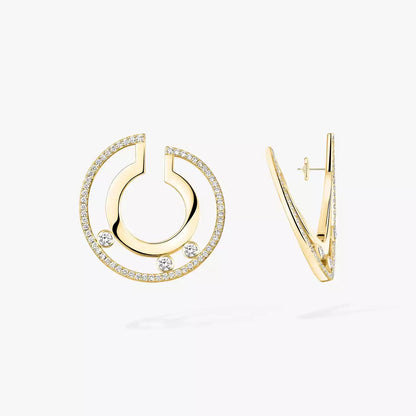 [Triumph Jewelry]Move Romane Small Diamond Hoop Earrings