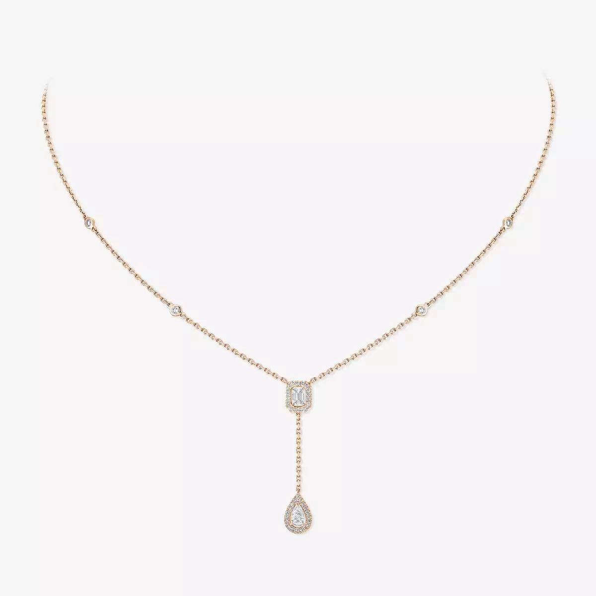 [Triumph Jewelry]Gold Diamond Tie Necklace