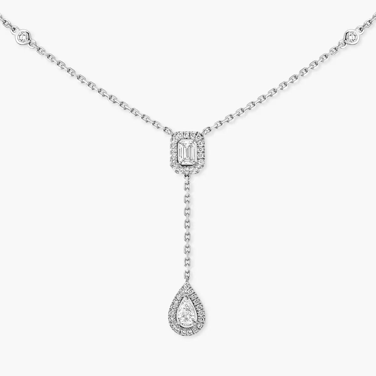 [Triumph Jewelry]Gold Diamond Tie Necklace