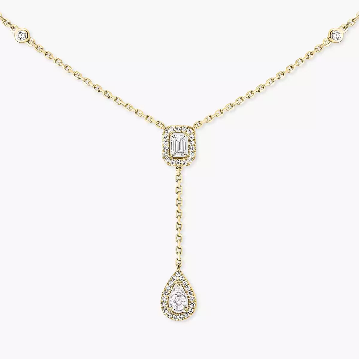 [Triumph Jewelry]Gold Diamond Tie Necklace
