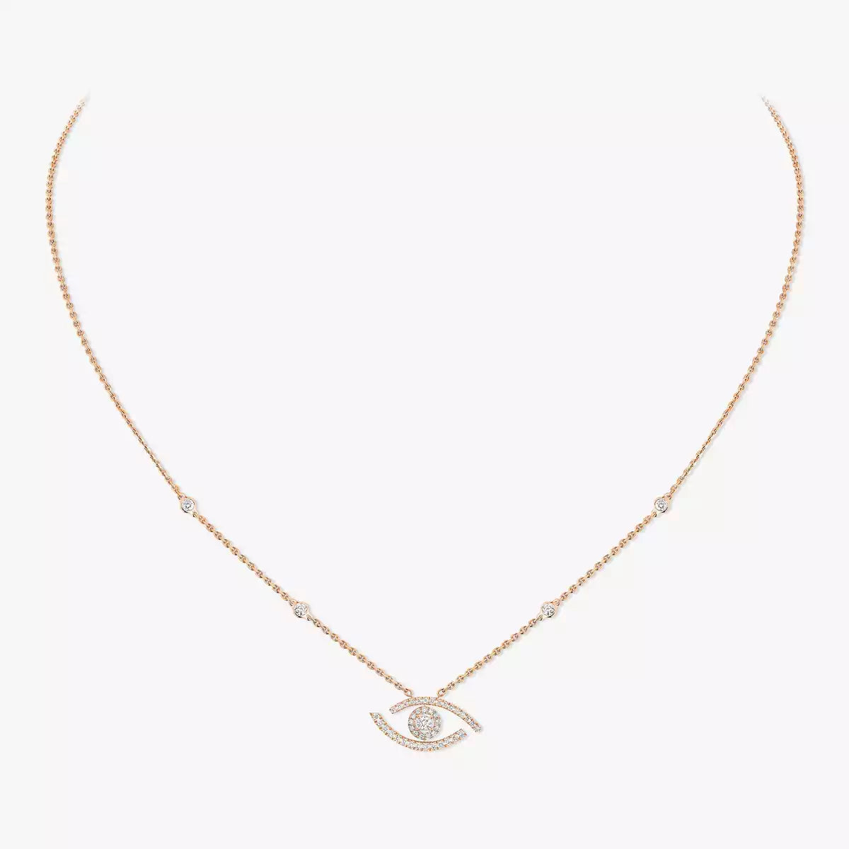 [Triumph Jewelry]Pave_ Diamond Necklace Lucky Eye