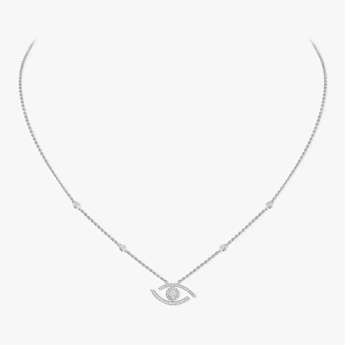 [Triumph Jewelry]Pave_ Diamond Necklace Lucky Eye
