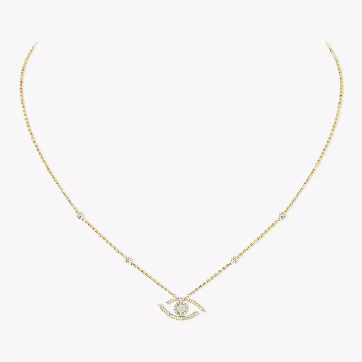 [Triumph Jewelry]Pave_ Diamond Necklace Lucky Eye