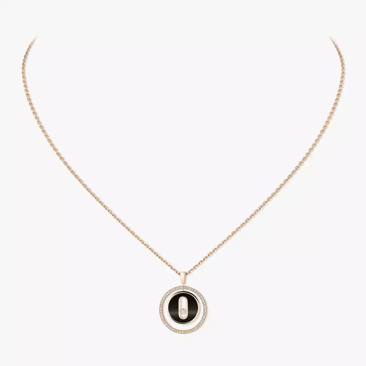 [Triumph Jewelry]Lucky Move Diamond Necklace in Rose Gold and White Mother-of-Pearl
