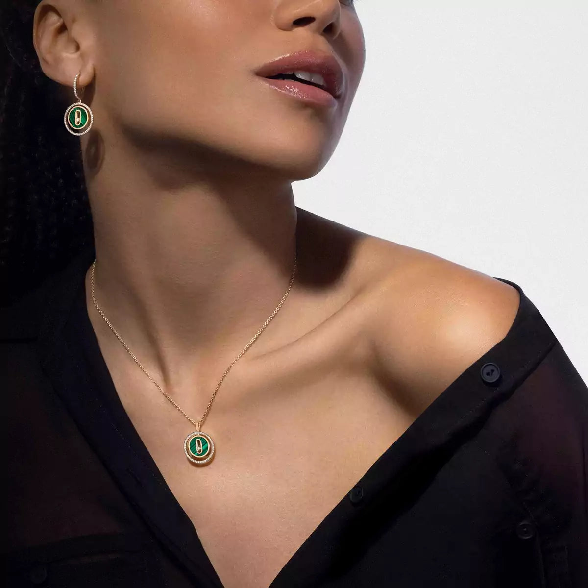 [Triumph Jewelry]Lucky Move Diamond Necklace in Rose Gold and White Mother-of-Pearl