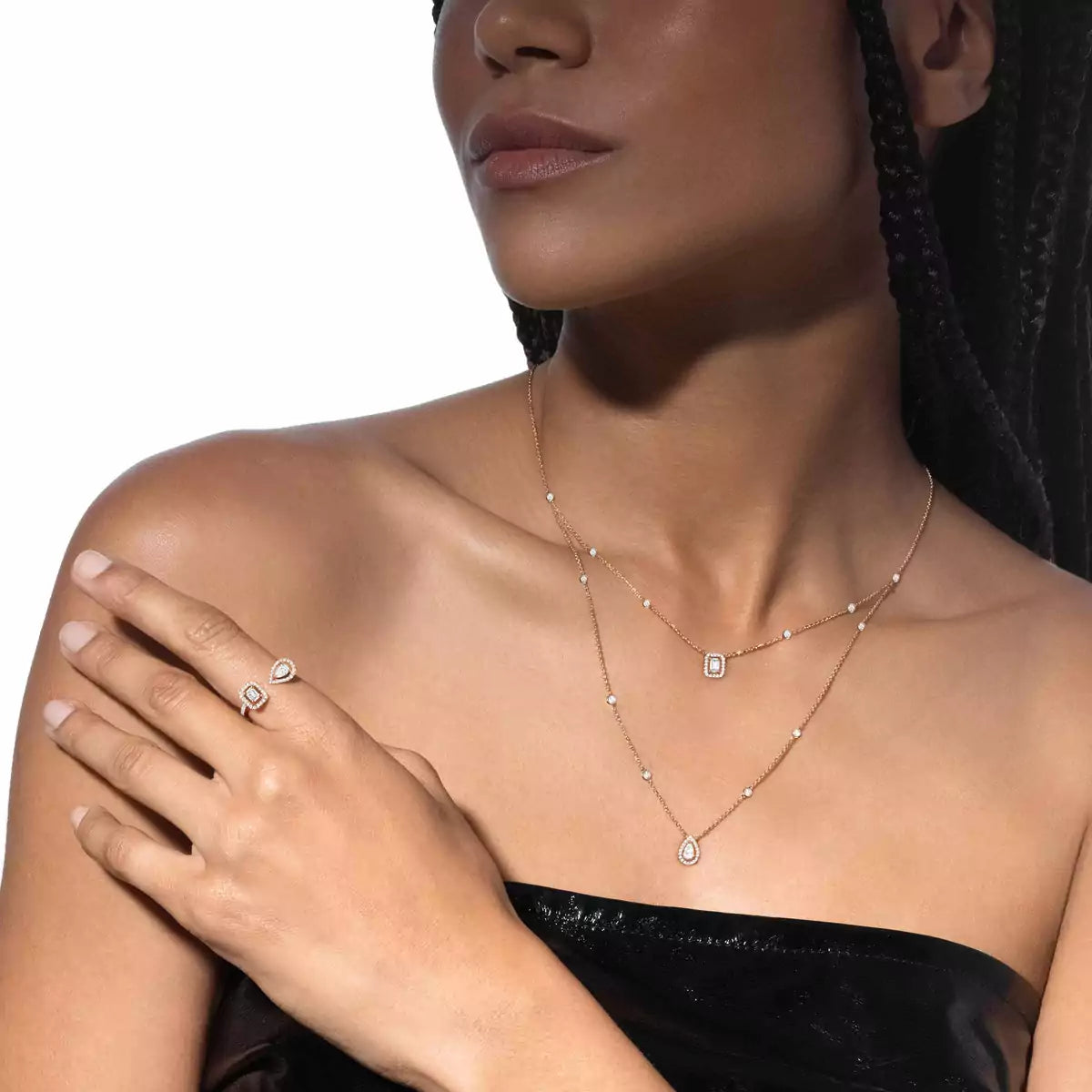 [Triumph Jewelry]Diamond Necklace My Twin 2 Rows