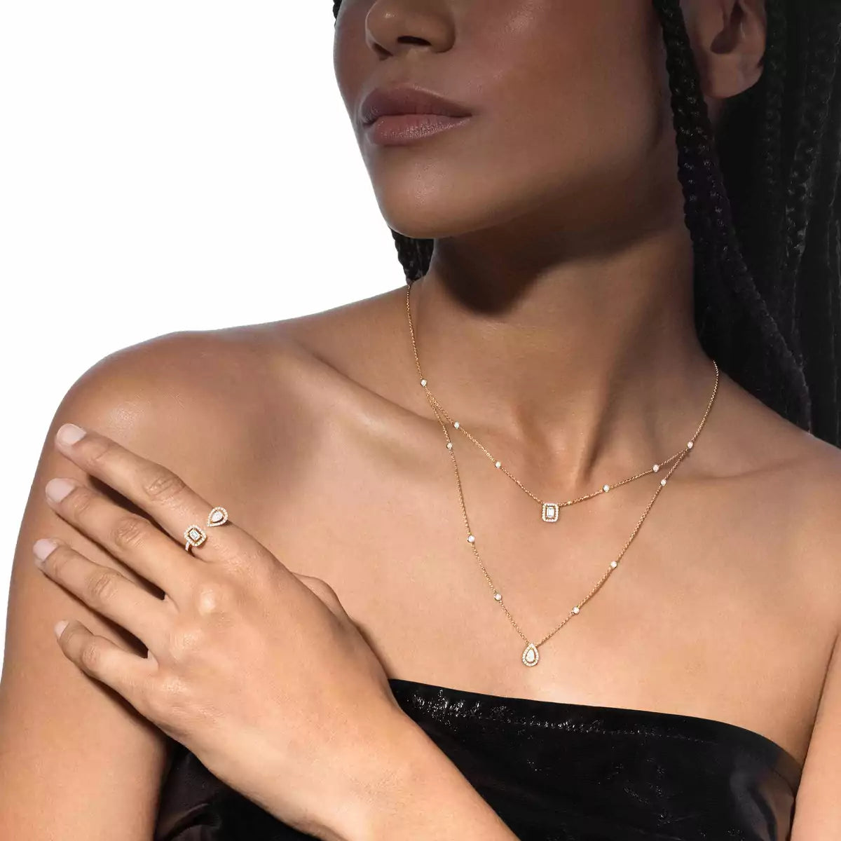 [Triumph Jewelry]Diamond Necklace My Twin 2 Rows