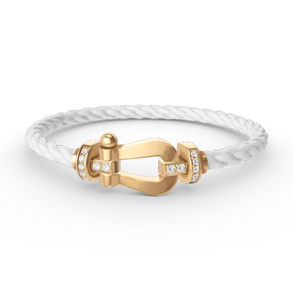 [Triumph Jewelry]FORCE LARGE HORSESHOE HALF DIAMOND BRACELET GOLD