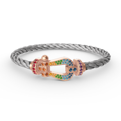 [Triumph Jewelry]FORCE LARGE HORSESHOE  COLORED DIAMOND BRACELET ROSE GOLD