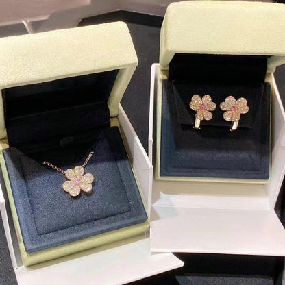 [Triumph Jewelry]FRIVOLE PINK GOLD FLOWER DIAMOND EARRINGS