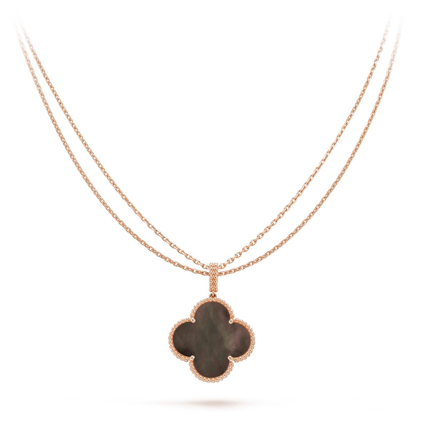 [Triumph Jewelry]CLOVER 25MM GOLD DARK MOP BIG CLOVER NECKLACE