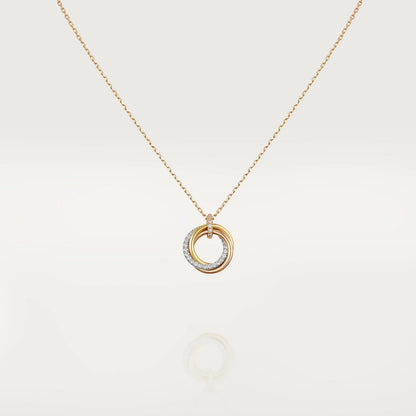 [Triumph Jewelry]TRINITY NECKLACE SILVER GOLD PINK GOLD DIAMONDS