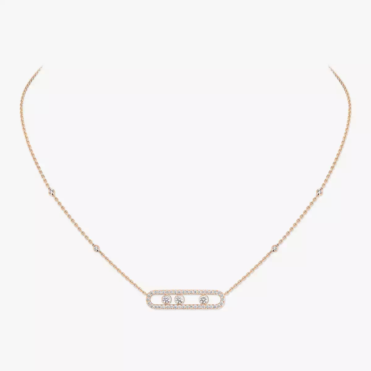 [Triumph Jewelry] Move Pave_ Rose Gold Diamond Necklace