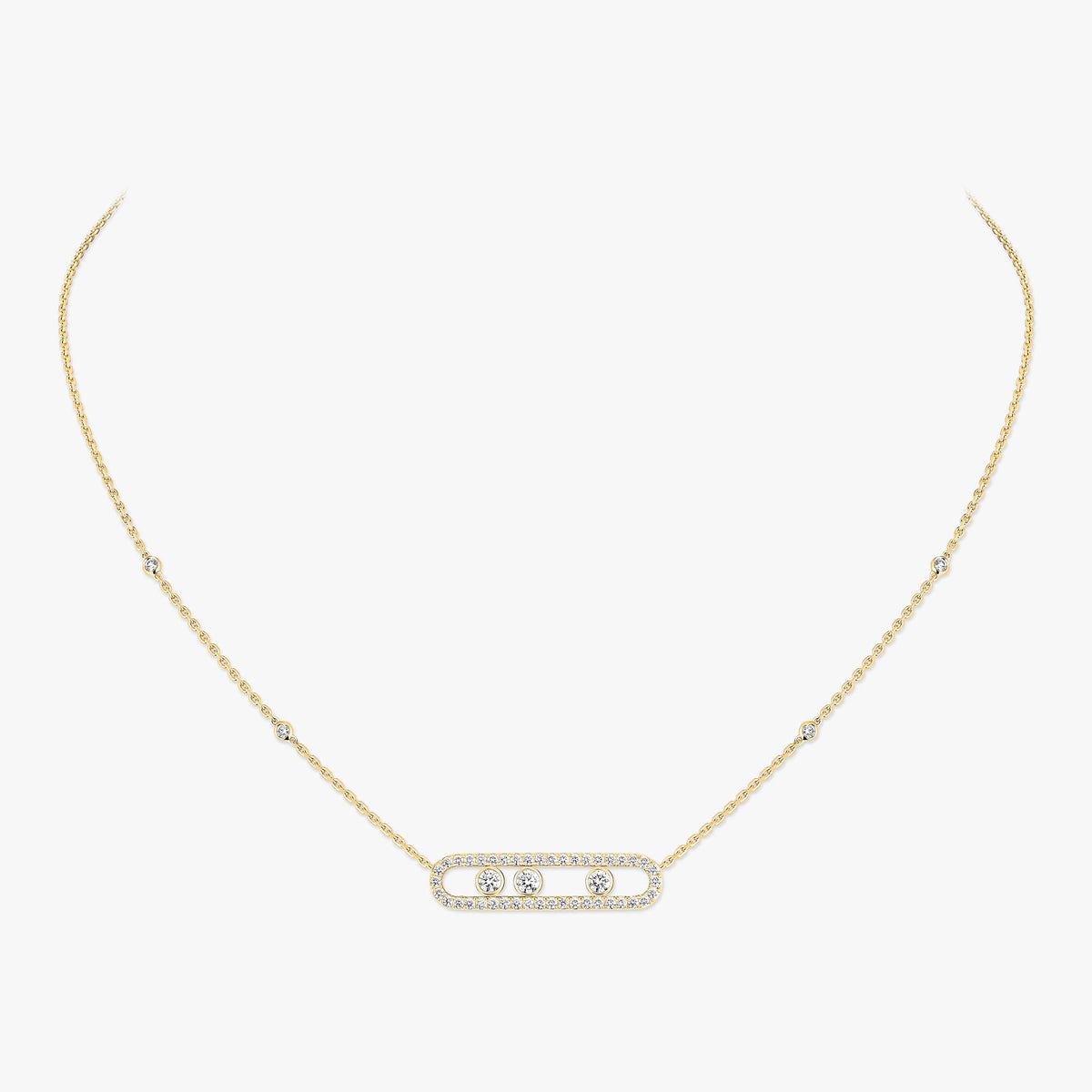 [Triumph Jewelry] Move Pave_ Rose Gold Diamond Necklace
