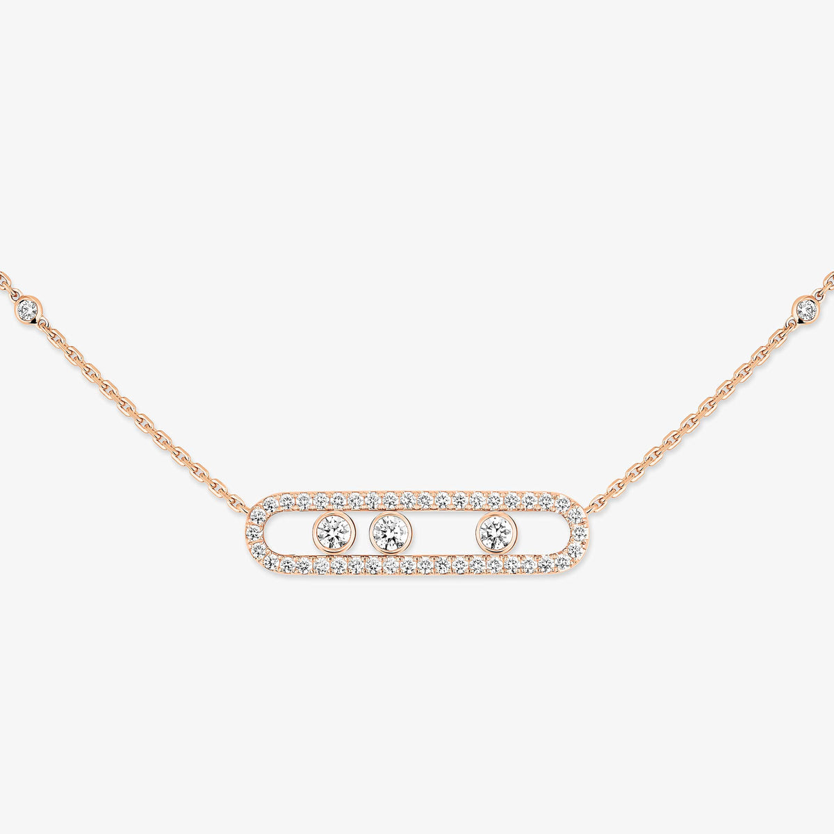 [Triumph Jewelry] Move Pave_ Rose Gold Diamond Necklace