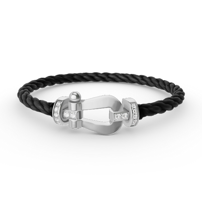 [Triumph Jewelry]FORCE LARGE HORSESHOE HALF DIAMOND BRACELET SILVER