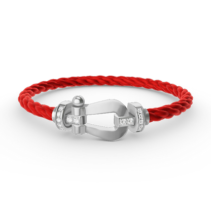 [Triumph Jewelry]FORCE LARGE HORSESHOE HALF DIAMOND BRACELET SILVER
