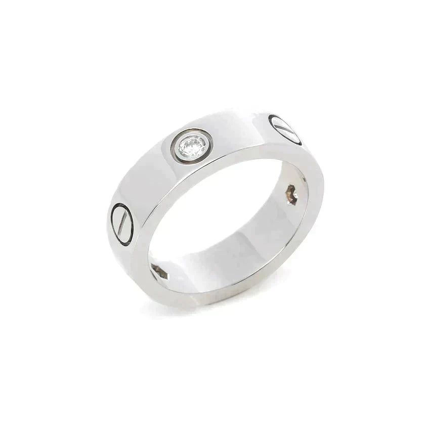 [Triumph Jewelry]LOVE RING 5.5MM 3 DIAMONDS SILVER